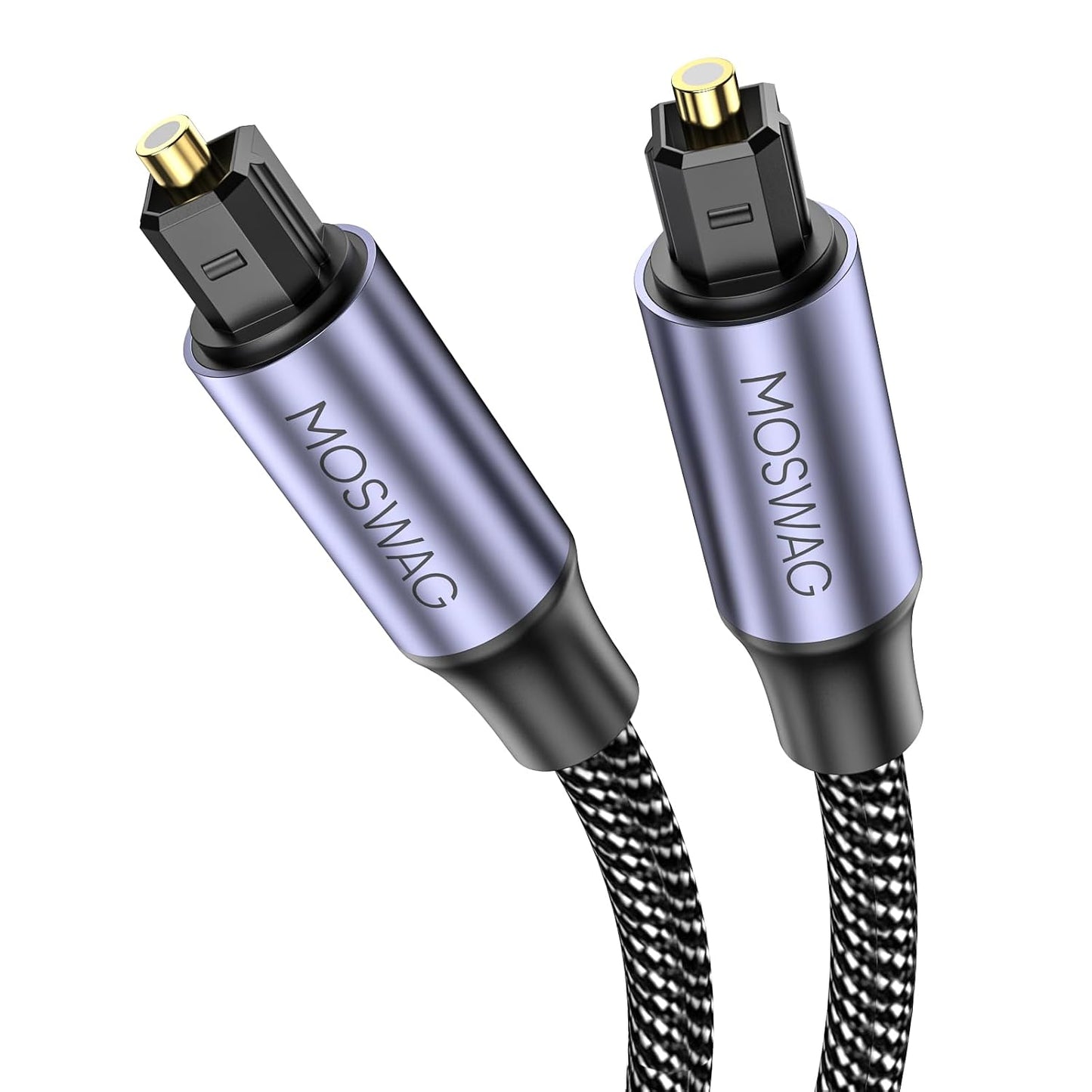 MOSWAG Optical Audio Cable 6FT, 24K Gold-Plated Digital Fiber Optic Cable