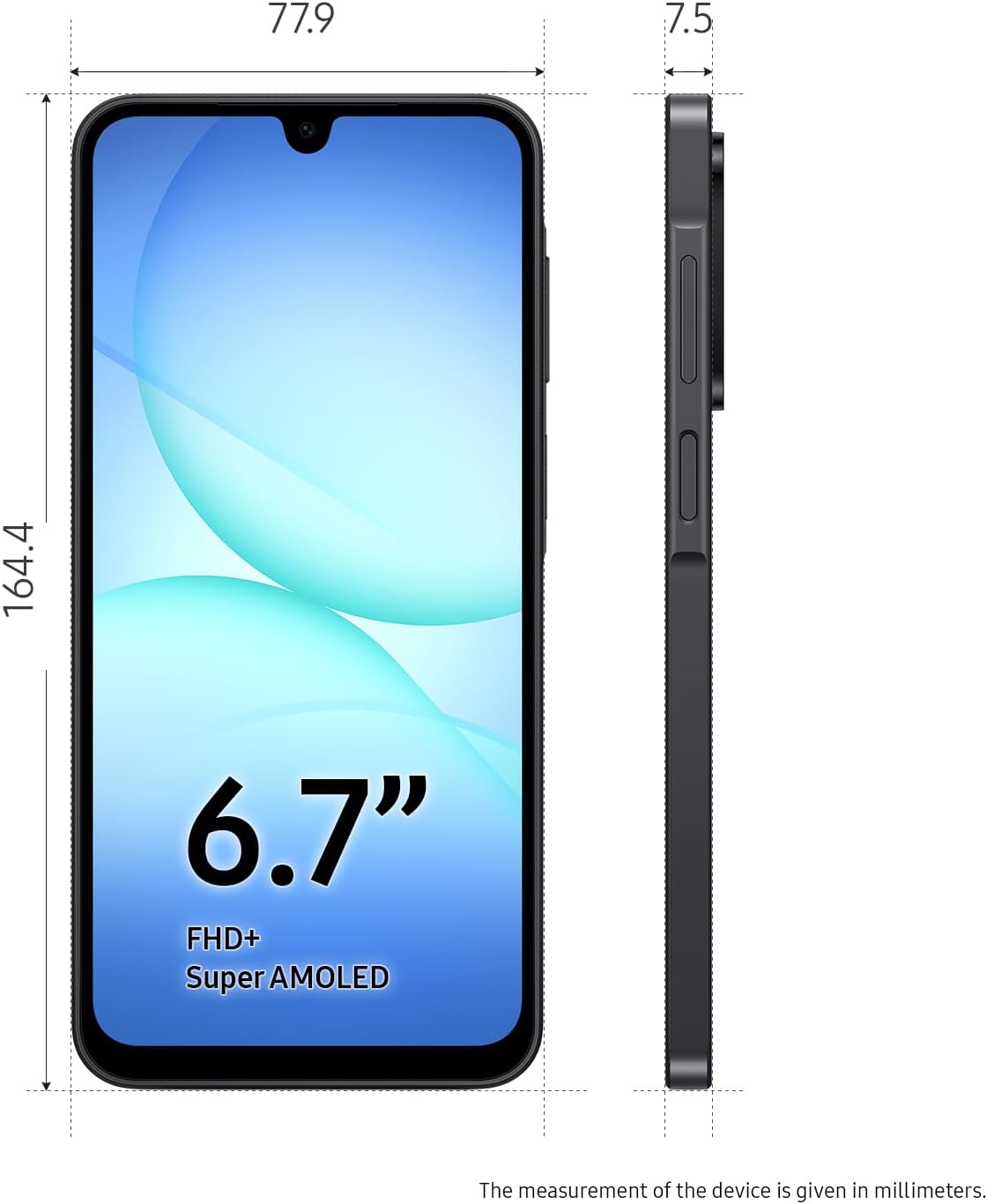Samsung Galaxy A17 5G, 6.7" AMOLED Screen, 128GB, Black, 25W Fast Charging, Android Unlocked Smartphone