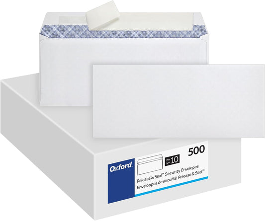 Oxford Envelopes, #10 Business Size, Security Tint, Peel & Seal