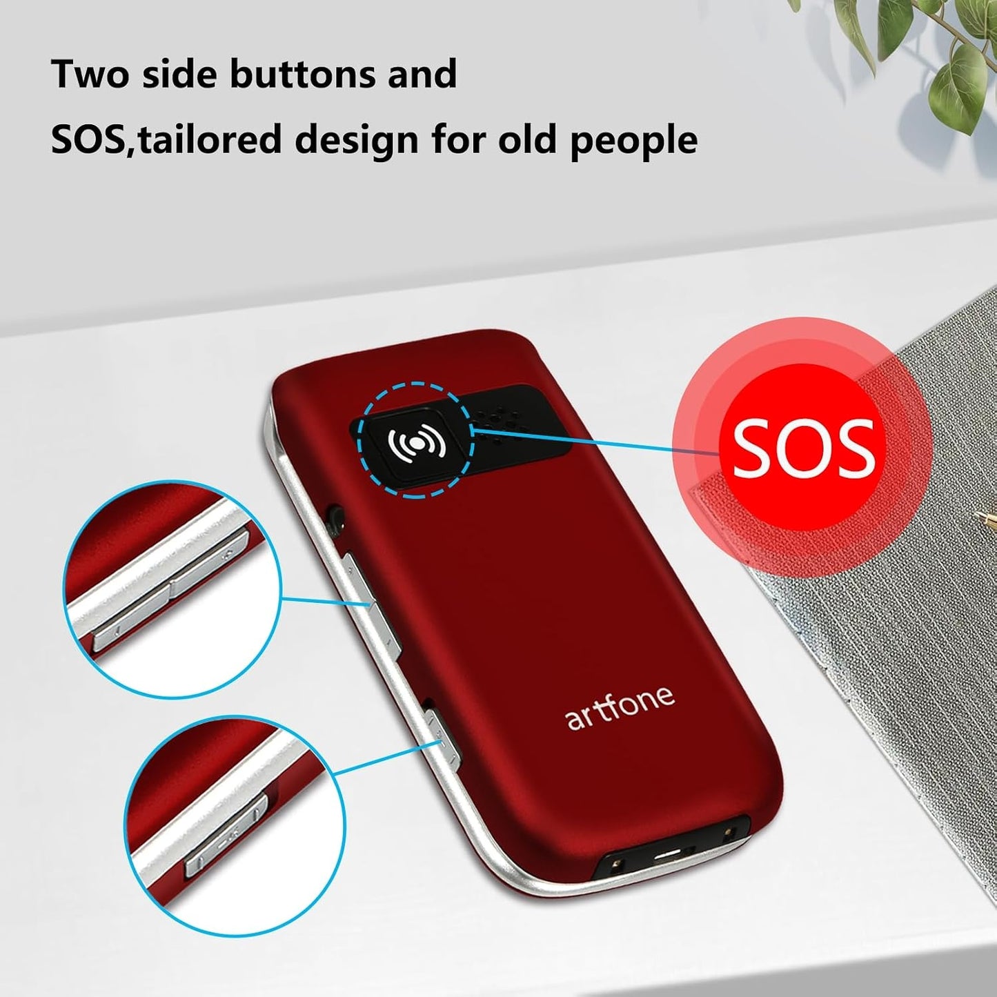 artfone G3 Flip Phone Unlocked for Seniors, 4G Volte Basic Phone, 2.4" Screen, SOS Button, Speed Dial, Hans-Free, Big Buttons, Bluetooth, Camera, FM Radio, Charging Dock, Voice Time, Dumb Phone