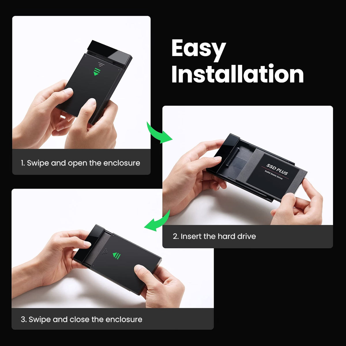 UGREEN Hard Drive Enclosure, 2.5 Inch Hard Disk Case HDD SSD Reader