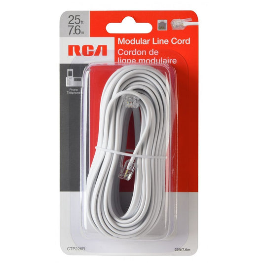 RCA 25 ft. Modular Phone Cord (CTP226R) - White