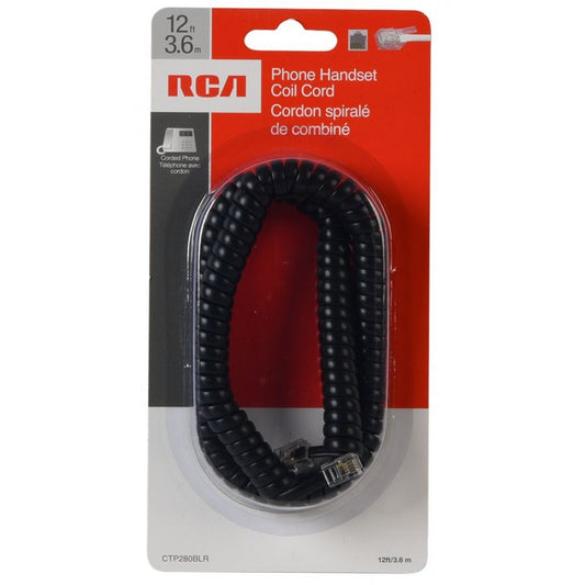 RCA 12 ft. Modular Phone Coil Cord (CTP280BLR)