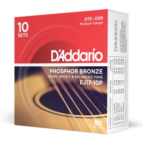 D'Addario EJ17 Phosphor Bronze MEDIUM 13-56