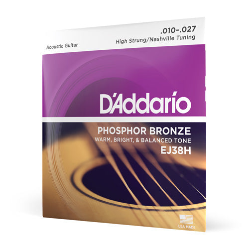 D'Addario EJ38H Phosphor Bronze High-Strung/Nashville Tuning 10-27