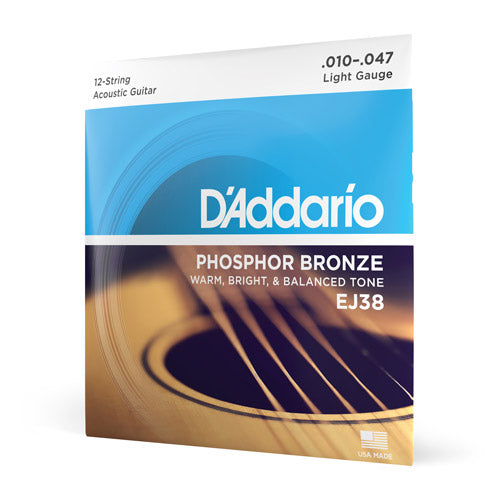 D'Addario EJ38 Phosphor Bronze 12-String Light 10-47