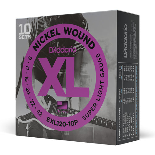 D'Addario EXL120 Nickel Wound SUPER LIGHT 09-42