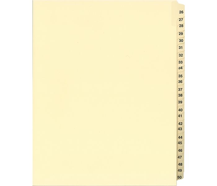 Numerical Litigation Index Dividers