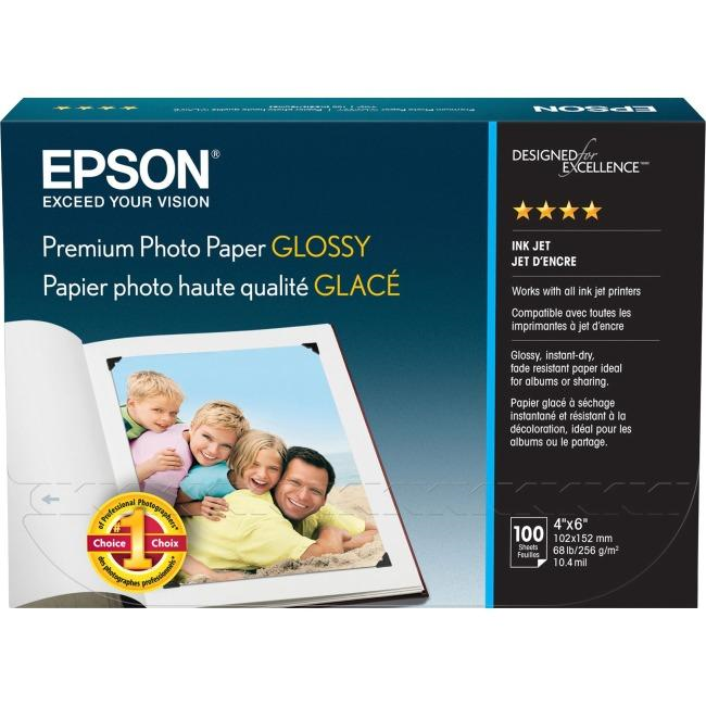 Epson Premium Photo Paper Glossy, 4x6, 100 sheets