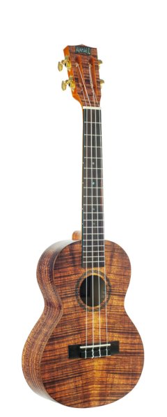Mahalo Ukuleles - Artist Elite Series Photo Flame Koa Tenor Ukulele With Bag, Matt Finish