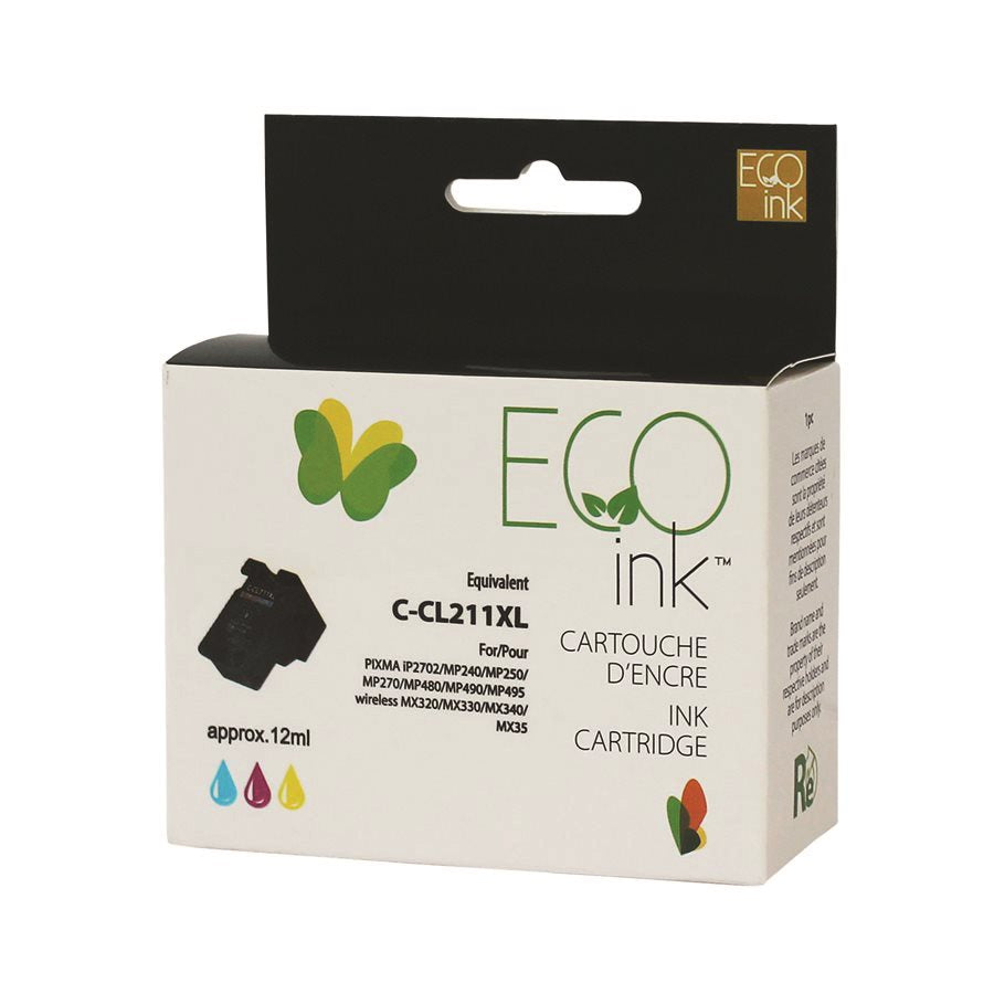 Eco Ink Ink Cartridge - Remanufactured Ink-Jet Cartridge (Alternative to Canon CL211XL)
