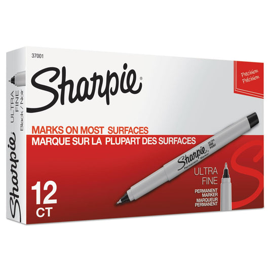 Sharpie Permanent Markers, Ultra Fine Point, Black