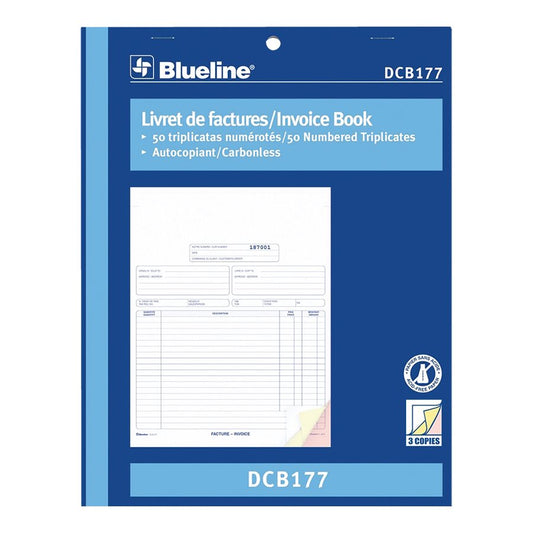 Invoice Book 8-1/2 x 11 in., triplicate (DCB177)