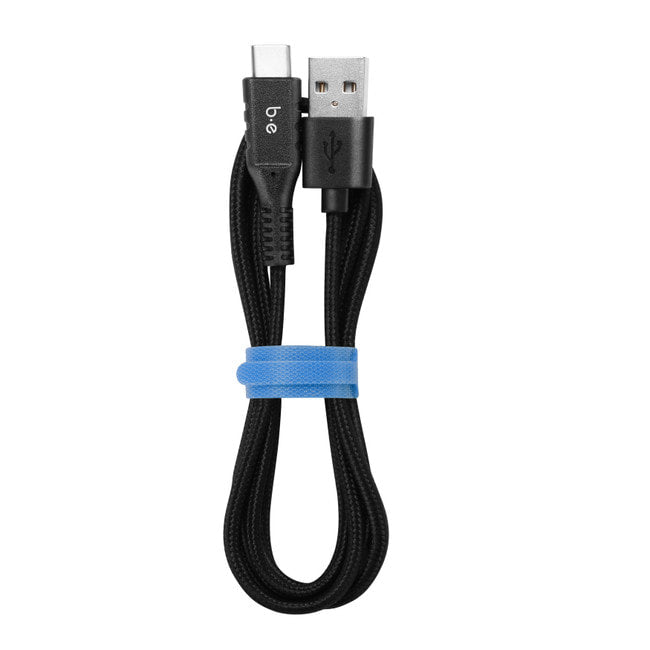 Blu Element - Braided Charge/Sync USB-C Cable 4ft Black
