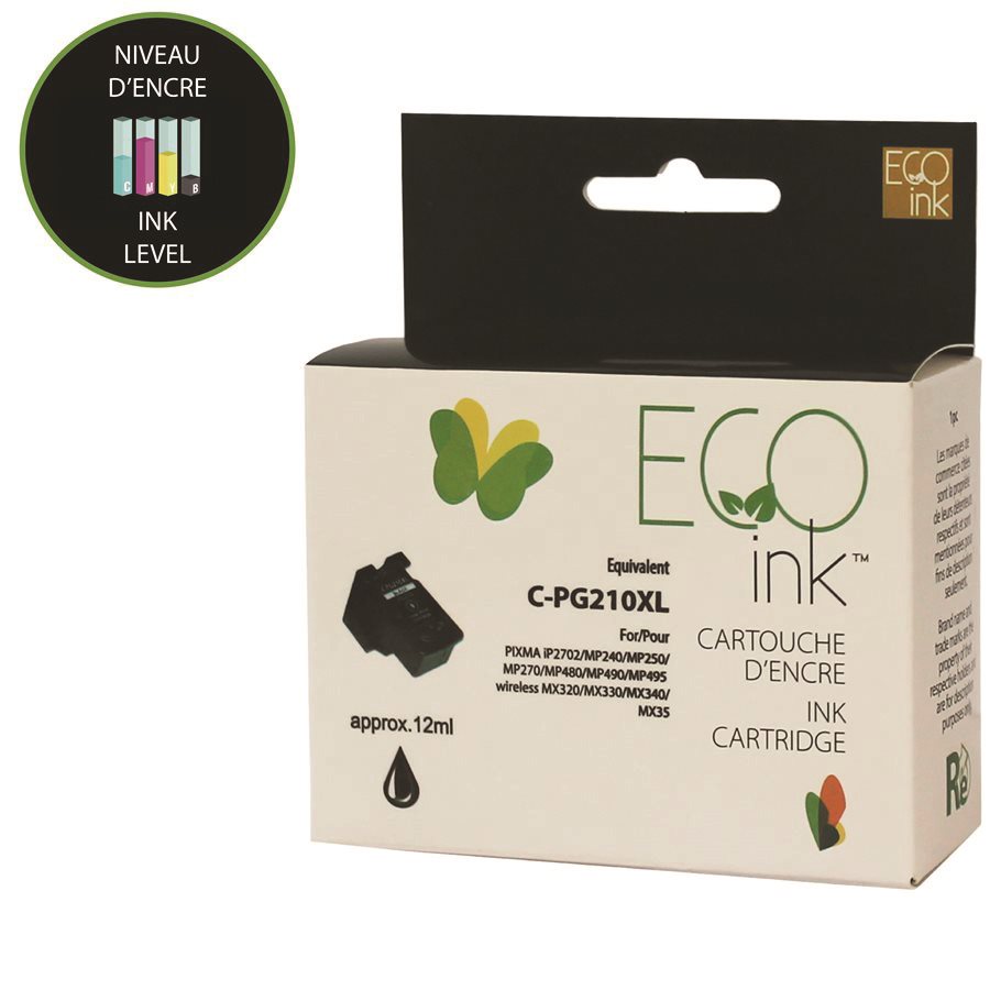 Eco Ink Ink Cartridge - Remanufactured for Canon PG210XL
