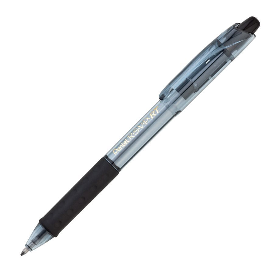 Pentel R.S.V.P. RT Colors New Retractable Ballpoint Pen Line Barrel Ink of 12 (BK93CRA-A)