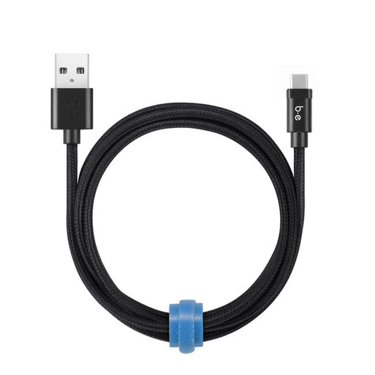 Blu Element - Braided Charge/Sync USB-C Cable 4ft Black