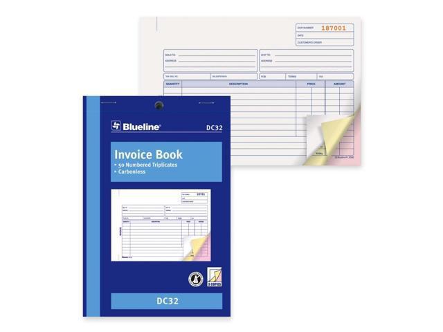 Invoice Book 5-3/8 x 8 in., triplicate (English) DC32/DCB37