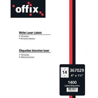 Offix® White Labels 4"x1.5" (1400 Labels)